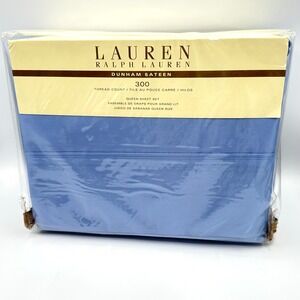 Lauren Ralph Lauren Sheet Set Queen Blue Dunham Sateen 300TC Extra Deep Pocket